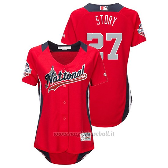 Maglia Baseball Donna All Star Game Majestic Trevor Story 2018 1ªRun Derby National League Rosso